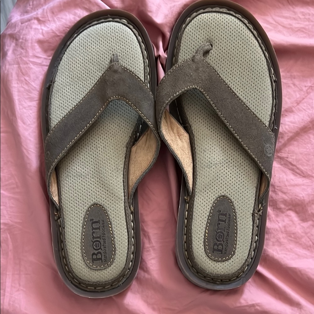 Born Dual-Tone Flip Flops in Brown and Tan